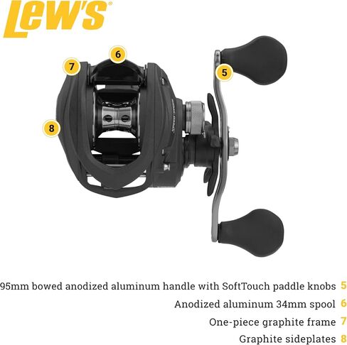 Lew's Speed Spool LFS Baitcast Fishing Reel, Aluminum Frame, Premium 10 Stainless Steel Ball Bearings in Saudi Arabia