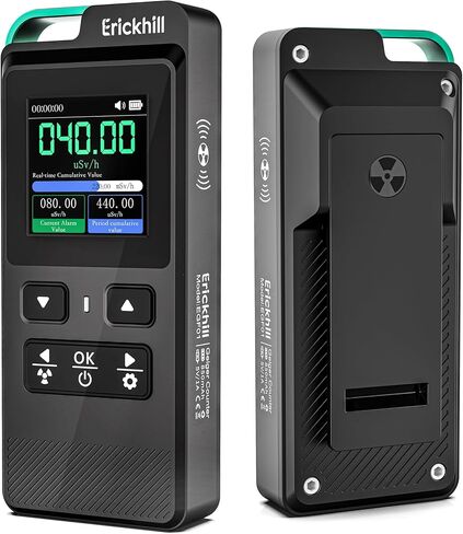 ERICKHILL عداد جيجر المحمول، كاشف الإشعاع النووي، القياس في الوقت الحقيقي وتسجيل الجرعة التراكمية in Kuwait