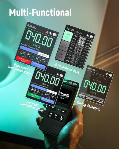 ERICKHILL عداد جيجر المحمول، كاشف الإشعاع النووي، القياس في الوقت الحقيقي وتسجيل الجرعة التراكمية in Kuwait