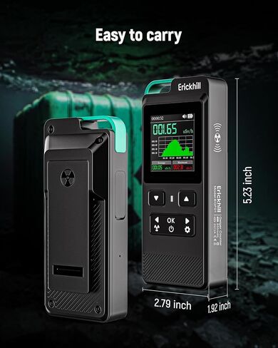 ERICKHILL عداد جيجر المحمول، كاشف الإشعاع النووي، القياس في الوقت الحقيقي وتسجيل الجرعة التراكمية in Kuwait