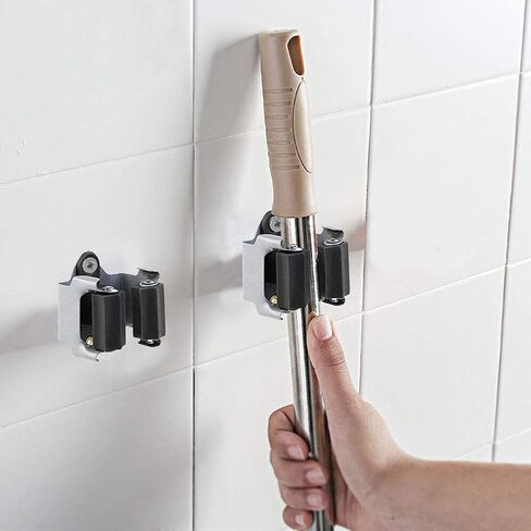 3-H Mop and Broom Holder Wall Mount 4 Pack,Broom Holder Wall Mount,Broom Holder for Garage Garden Shed Storage System Laundry Room Home Kitchen Organization up to 1.45 Inch in Saudi Arabia