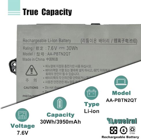BOWEIRUI AA-PBUN3AB AA-PBUN3QB استبدال بطارية الكمبيوتر المحمول المتوافقة مع Samsung Notebook 5 NP550XTA-K0 NP550XTA-K01US NP530E5M NP740U NP740U3L NP740U5L NP730QAA Odyssey NP800G5M Series 11.4V 43Wh in Saudi Arabia