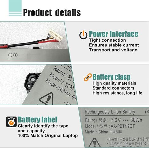 BOWEIRUI AA-PBUN3AB AA-PBUN3QB استبدال بطارية الكمبيوتر المحمول المتوافقة مع Samsung Notebook 5 NP550XTA-K0 NP550XTA-K01US NP530E5M NP740U NP740U3L NP740U5L NP730QAA Odyssey NP800G5M Series 11.4V 43Wh in Saudi Arabia