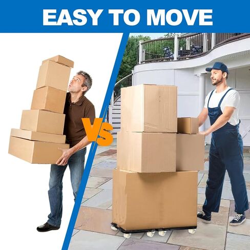 2 Packs Furniture Dolly Cart - Perfect Furniture Movers, Portable Trolley Cart with Wheels, Moving Dolly with 500lbs Capacity - Mini Hand Truck with 2 Ropes, Black in Kuwait