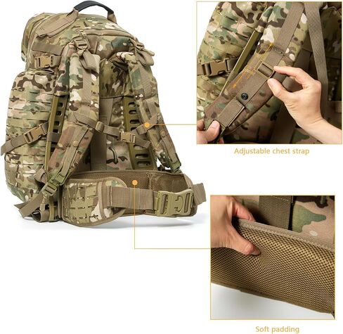 حقيبة ظهر MT Military 3Day مع إطار خارجي MOLLE Army Medium Ruck، حقيبة ظهر هجومية متعددة الكاميرات in Saudi Arabia
