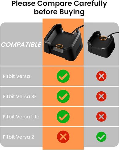 Dismau Charger for Fitbit Versa 2, Replacement Charging Cable Dock Cradle with 3.3ft USB Cord for Fitbit Versa 2 Smartwatch in Saudi Arabia