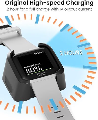 Dismau Charger for Fitbit Versa 2, Replacement Charging Cable Dock Cradle with 3.3ft USB Cord for Fitbit Versa 2 Smartwatch in Saudi Arabia