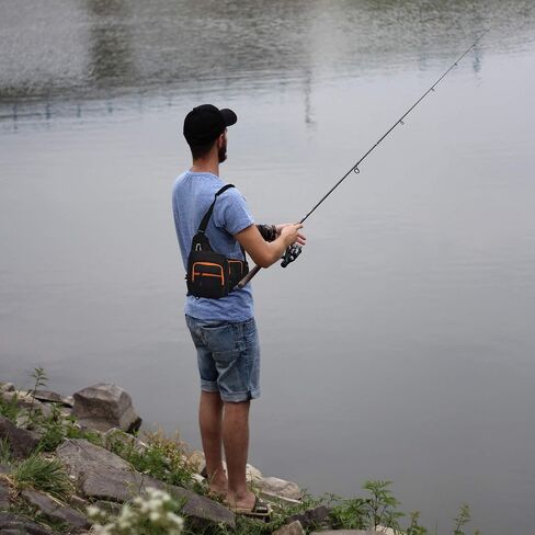 Fisherman Gift Sling Shoulder Tackle Bag - Fishing Backpack Water Resistant Lure Box - Fly Fishing, Outdoor Sports, Camping and Hiking, Christmas Gift in Saudi Arabia