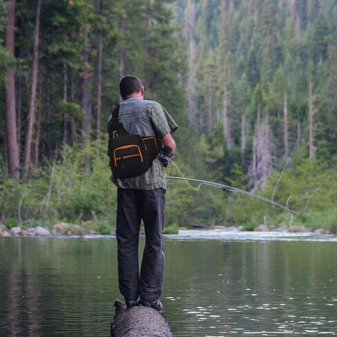 Fisherman Gift Sling Shoulder Tackle Bag - Fishing Backpack Water Resistant Lure Box - Fly Fishing, Outdoor Sports, Camping and Hiking, Christmas Gift in Saudi Arabia