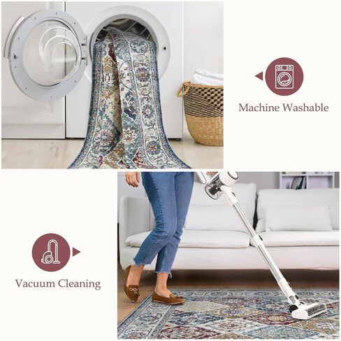Seavish Washable Runner Rug 2x6 Kitchen Runner Rugs Non Skid Low Pile Long Runner Rugs for Entryway Indoor Hallway Rug Runner Soft Oriental Trellis Carpet Runner for Bedroom Bathroom Floor Laundry in Saudi Arabia