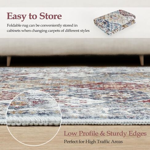 Seavish Washable Runner Rug 2x6 Kitchen Runner Rugs Non Skid Low Pile Long Runner Rugs for Entryway Indoor Hallway Rug Runner Soft Oriental Trellis Carpet Runner for Bedroom Bathroom Floor Laundry in Saudi Arabia