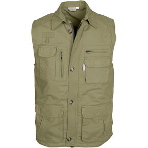 Tag Safari Travel Vest for Men, 100% Cotton, Multi Pocket, Perfect for Hunting Games