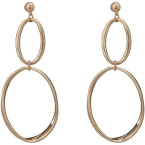 Dangle Earrings Burnished Circles,Silverplated and Brass