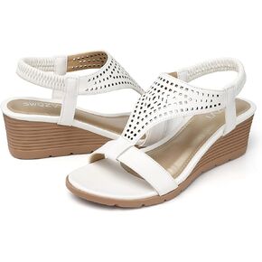 SWQZVT Women Sandals Wedge Low: Dressy Summer Sandal - Comfortable Hollow Out Sandals