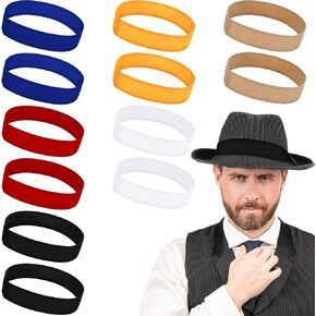 Jexine 12 Pcs Hat Bands for Men Women Straw Hat Band Western Cowboy Twill Hat Band Ribbon Cotton Colorful Stretchable for Sun Hat, 6 Colors