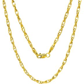 JEWELHEART 14K and 10K Real Gold Twisted Necklace For Women - 2.2mm Diamond Cut Braided Chain Link Necklace - Dainty Yellow Gold Pendant Necklace with Lobster Clasp 14" 16" 18" 20" 22" 24"