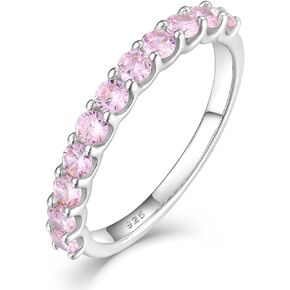 YL Stackable Ring 925 Sterling Silver Eternity Band for Women 2.5mm Birthstone Wedding Band Anniversary Rings-size5