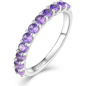 YL Stackable Ring 925 Sterling Silver Eternity Band for Women 2.5mm Birthstone Wedding Band Anniversary Rings-size5