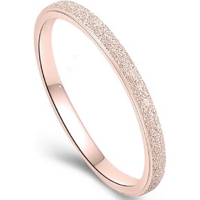 ENDLESSNESS & ETERNITY 2mm Wedding Band for Women Matt Brushed Finish Comfort Fit Stackble Plain Ring Engagement Promise Ring