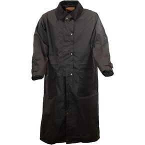 Outback Trading Men's Wax Cotton Waterproof Breathable Long Western Duster with Multiple Pockets