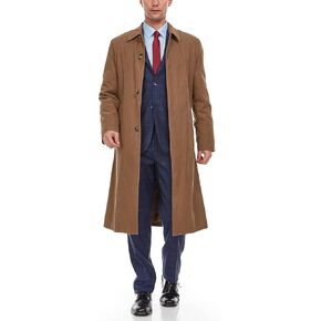 Men's Single & Double Breasted Belted Trench Coat Classic All Year Round Twill Raincoat