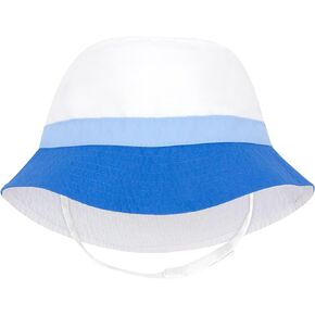 Wee Ones Boys' Reversible Seersucker Sun Hat, Stylish and Breathable, Summer and Spring Ready