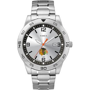 Timex Men's NHL Citation 42mm Watch – Chicago Blackhawks with Stainless Steel Expansion Band