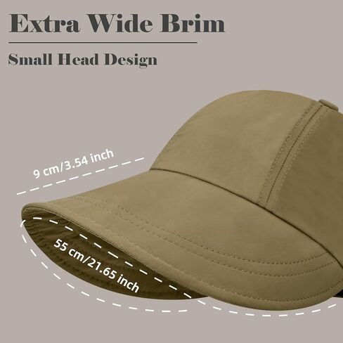Yonchic Wide Brim Sun Visor, Summer Lightweight Hats for Women, Dry Foldable Travel Hat with Mask Hanging Buckle in Saudi Arabia