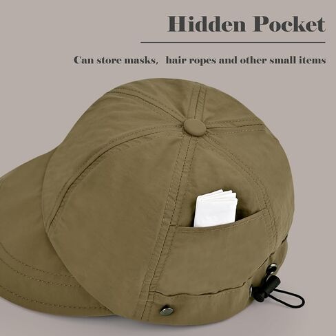 Yonchic Wide Brim Sun Visor, Summer Lightweight Hats for Women, Dry Foldable Travel Hat with Mask Hanging Buckle in Saudi Arabia