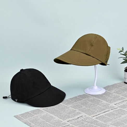 Yonchic Wide Brim Sun Visor, Summer Lightweight Hats for Women, Dry Foldable Travel Hat with Mask Hanging Buckle in Saudi Arabia