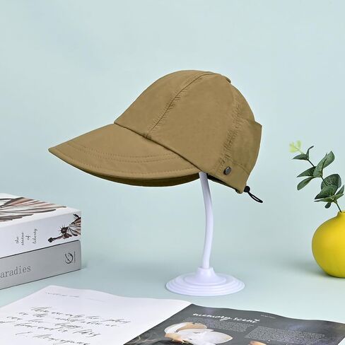 Yonchic Wide Brim Sun Visor, Summer Lightweight Hats for Women, Dry Foldable Travel Hat with Mask Hanging Buckle in Saudi Arabia