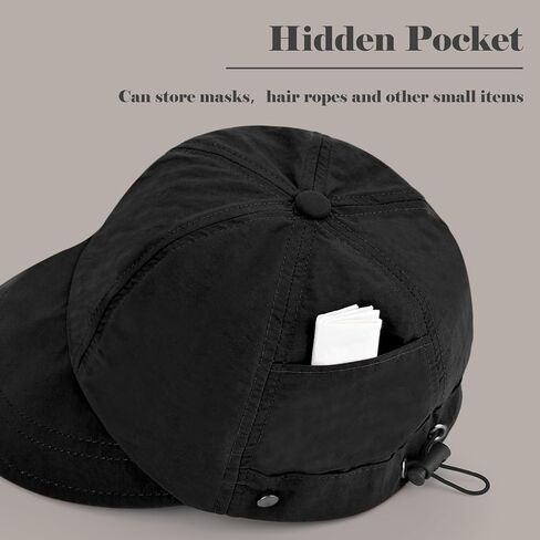 واقي من الشمس بحافة واسعة من يونشيك، قبعات صيفية خفيفة الوزن للنساء، قبعة سفر جافة قابلة للطي مع مشبك تعليق للقناع in Kuwait