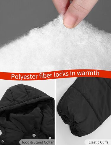Gihuo Women’ s Hooded Puffer Jacket Stand Collar Cropped Quilted Puffer Coat Winter Warm Button Down Jacket(Black-M) in Saudi Arabia