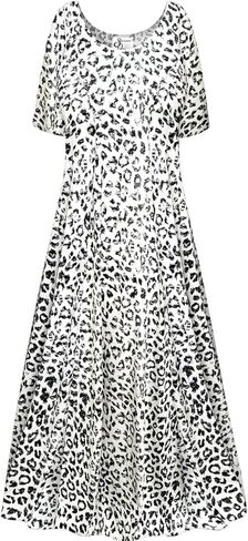 بالإضافة إلى حجم فستان الحفلات النسائية أبيض وأسود طباعة الفهد خمر سوينغ بسط طويل الأميرة قطع مساء اللباس in Kuwait