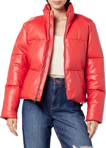 The Drop Womens Priscilla Vegan Leather Puffer Jacket Puffer Jackets in Saudi Arabia