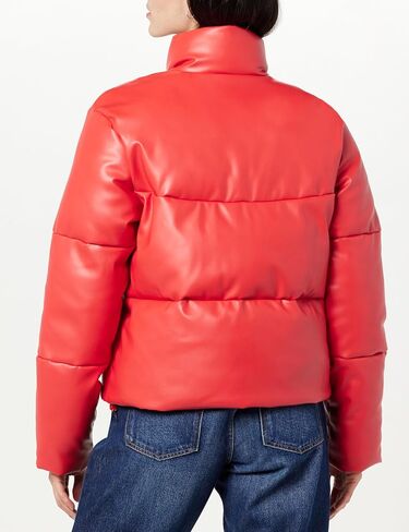 The Drop Womens Priscilla Vegan Leather Puffer Jacket Puffer Jackets in Saudi Arabia