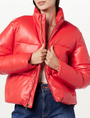 The Drop Womens Priscilla Vegan Leather Puffer Jacket Puffer Jackets in Saudi Arabia