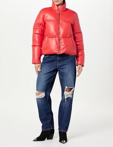 The Drop Womens Priscilla Vegan Leather Puffer Jacket Puffer Jackets in Saudi Arabia