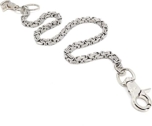 سلسلة محفظة من الفولاذ المقاوم للصدأ للرجال والنساء والأولاد والبنات، سراويل لراكبي الدراجات النارية من جان بانك سلسلة مفاتيح طويلة باللون الأسود والفضي SKZK in Kuwait