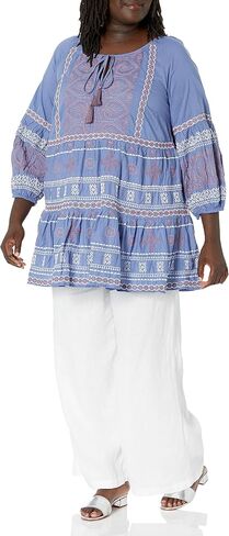 Avenue PLUS SIZE TUNIC DRESS HOLLY EMBROIDERY, IN RIVIERA, SIZE, 20 in Saudi Arabia
