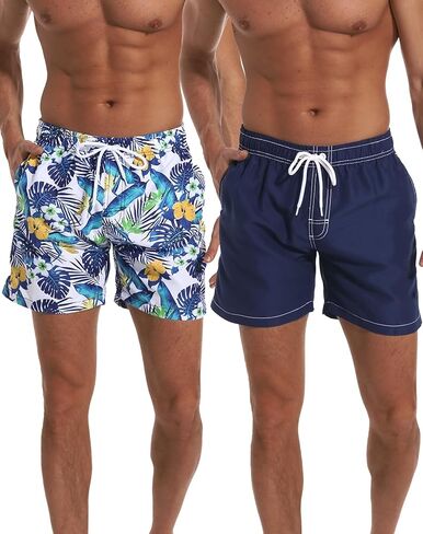 TELALEO 3/2 حزمة شورت سباحة رجالي سريع الجفاف مع بطانة شبكية مقاس 6 بوصات ملابس سباحة للشاطئ درزة داخلية in Kuwait