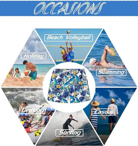 TELALEO 3/2 حزمة شورت سباحة رجالي سريع الجفاف مع بطانة شبكية مقاس 6 بوصات ملابس سباحة للشاطئ درزة داخلية in Kuwait