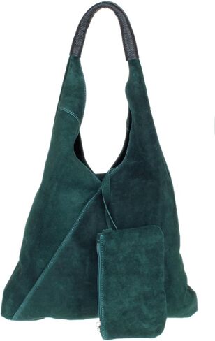 Girly HandBags Womens Italian Genuine Suede V Shape Small Top Handle Bag in Saudi Arabia