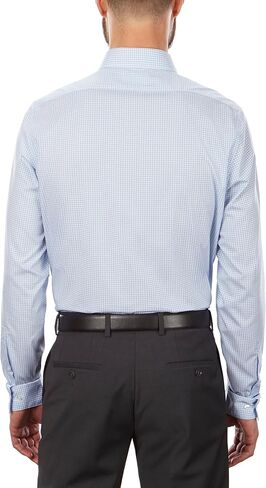 Calvin Klein Men's Dress Shirt Non Iron Stretch Slim Fit Check, Blue Bird, 15" Neck 34"-35" Sleeve in Saudi Arabia