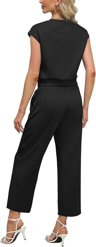 WIHOLL Two Piece Outfits for Women Summer Lounge Sets Cap Sleeve Top Wide Leg Pants Set Casual in Saudi Arabia