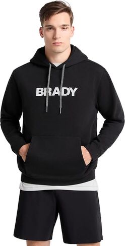 BRADY Men's Cotton Fleece Wordmark Hoodie, Ink in Saudi Arabia