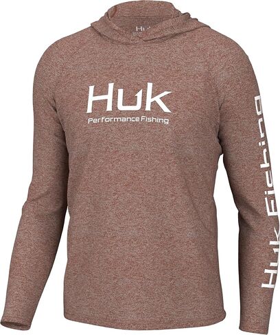 HUK Men's Pursuit Heather Hoodie, Sun Protecting Fishing Shirt with Hood in Saudi Arabia