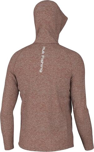HUK Men's Pursuit Heather Hoodie, Sun Protecting Fishing Shirt with Hood in Saudi Arabia