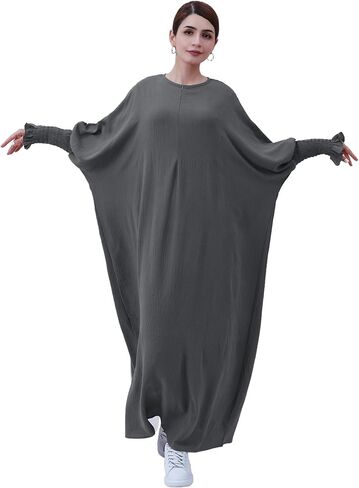 khalat Womens Muslim Prayer Dress Front Zipper Kaftan Islamic Robe Modest Solid Abayas for Women Muslim in Saudi Arabia