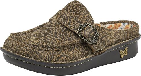Alegria Women's Brigid Leather Moc Toe Open Back Clog With Heel Cup in Saudi Arabia